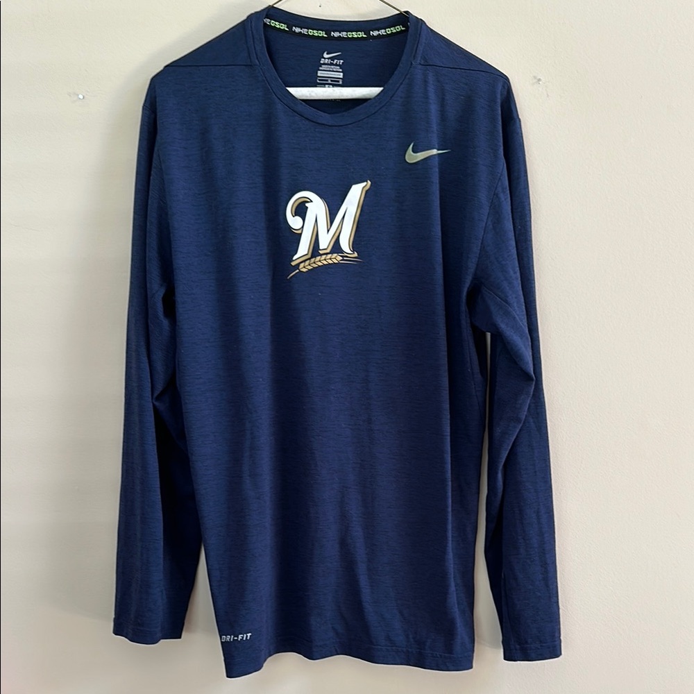 Nike Blue Long Sleeve Milwaukee Performance Shirt